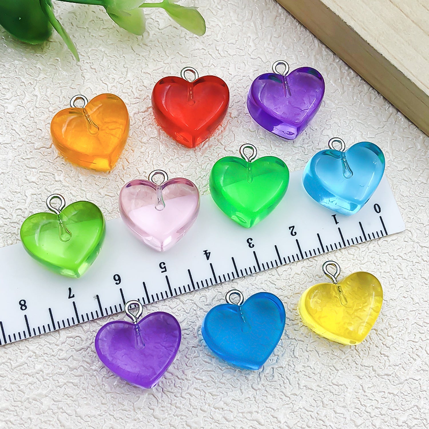 Transparent Acrylic 3D Heart Charm Pendant for DIY Earrings Bracelet Necklace Jewelry