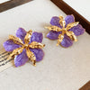 Purple Flower Studs