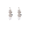 Silver Tone Star Cascade White Pearl Look Earrings view 5