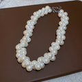 Chunky Pearl Bead Necklace in Three Color Mixes Decorative Jewelry Design view 8