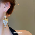 Pearl Grape Cluster Hook Drop Earrings for Women Fashion Jewelry view 3