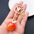 Iridescent 3D Apple Keychains in 6 Glossy Fruit Colors view 3
