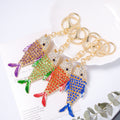 Articulated Rhinestone Fish Keychain Gold Clasp Five Colors view 2