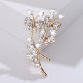 Crystal Butterfly Branch Brooch in Gold or Silver Tone view 7