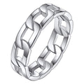 Metal Curb Chain Link Band Ring Gold White Rose Black view 5