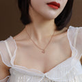 Puffy Heart Pendant Necklace Gold Rose Steel Fine Cable Chain view 7