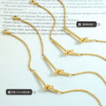 Lucky Knot Bar Bead Chain Bracelet Gold Steel Tone view 3