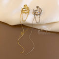 Single Pearl Crystal Chain Ear Cuff Fashion Jewelry Accessories view 4