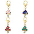 Mushroom Charms With Heart Lobster Clasps, Two Four-Piece Sets view 5