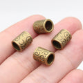Engraved Swirl Large Hole Tube Spacer Beads in Two Finishes view 4