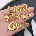 Matte Gold-Tone Cat Metal Charms with 26 Listed Options view 2