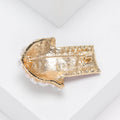 Pearl Popcorn Box Brooch With Red and Clear Crystal Stripes view 4
