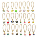 Enamel Butterfly Charm Chain with Gold Lobster Clasp for Bags view 5