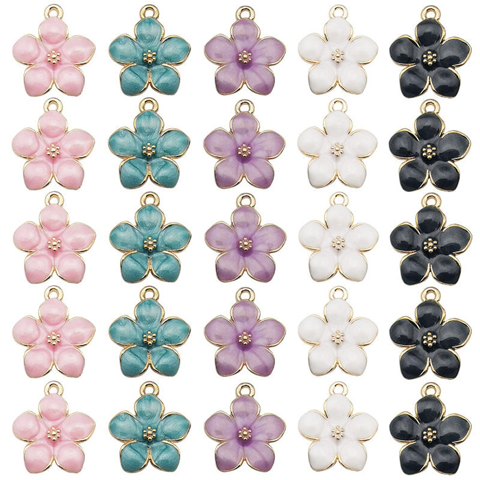 Gold-Tone Cherry Blossom Metal Charms with 5 Listed Options