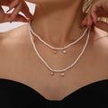 Shell Pearl Choker Necklace Gold Zircon Pendant Drop Styles view 3