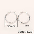 Engraved Metal Hoop Earrings Gold Silver Rose Gold Three Tones view 4