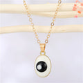 Gold Tone Round Candy Resin Evil Eye Pendant Necklaces in Six Colors view 7