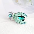 Green Silver Tone Beetle Crystal Metal Brooch Pin for Jackets and Lapels view 3