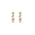 Pearl and Crystal Hoop Clip-On Earrings with Polished Metal Details view 5