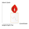 Enamel Candle Brooch With Polished Metal And Sculpted Decorative Details view 4