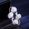 Silver Tone Shell Shell Metal Brooch Pin for Jackets and Lapels view 5