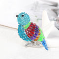 Aqua Blue Bird Crystal Enamel Metal Brooch Pin for Jackets and Lapels view 3