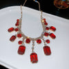Red Fringe Necklace