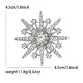 Rhinestone Snowflake Brooch Silver or Antique Gold Clear Stones view 6