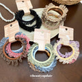 Lace Mesh Ruffle Elastic Hair Ties Blue Pink Coffee Pack view 3