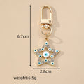 Gold Tone Rhinestone Star Evil Eye Clip Keychains in Four Colors view 4