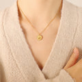 Gold Angel Coin Pendant Necklace Love Angel 316L Disc view 4