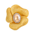 Gold Tone Flower Crystal Two Designs Metal Brooch Pin 5.7 x 5 cm view 1