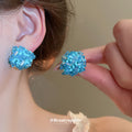 Crystal Cluster Flower Stud Earrings in Four Colors view 4