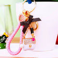Jeweled Lipstick Pearl Handbag Keychains in Five Colors and Two Loop Styles view 11