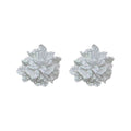 White Layered Flower Cluster Stud Earrings Fashion Jewelry view 5