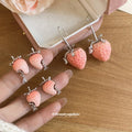 Pink Strawberry Drop Earrings in Three Sweet Designs view 3
