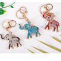 Elephant Rhinestone Enamel Keychain Gold Tone 3 Colors view 2