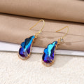Gold Tone Faceted Wing Crystal Effect Hook Earrings in Four Colors view 4
