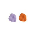 Matte Purple Orange Irregular Mismatched Stud Earrings view 5