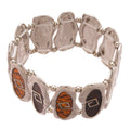Oval Enamel Stretch Bracelets With Greek Key Motif view 5