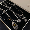 Silver Tone Beaded Necklace In Pendant And Pearl Strand Styles view 2