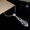 Silver Tone Crystal Tie and Scalloped Collar Necklaces view 6