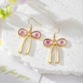 Gold Bow Resin Dried Flower Pendant Earrings 5 Styles view 7