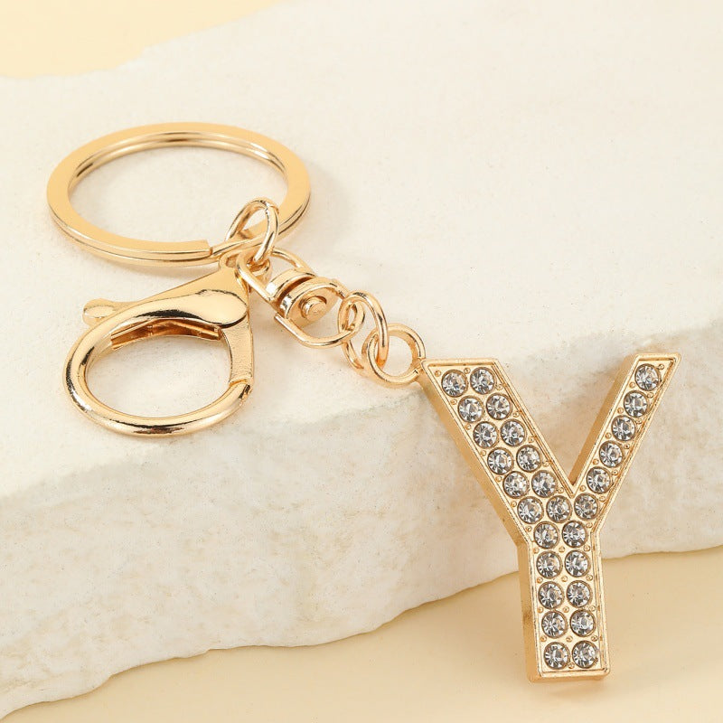 Fashion 26 Letter Metal Keychain Initial Bag Charm Personalized Accessory