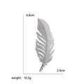 Pave Crystal Feather Brooch Gold Silver Tone Clear Stones view 5