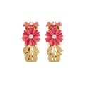 Gold Enamel Flower Open Cuffs Pearl Centers Seven Colors view 5
