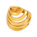 Multi Layer Openwork Dome Statement Ring Metal Band view 5