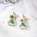 Gold Animal Outline Resin Dried Flower Earrings 8 Styles view 5