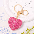 Rhinestone Heart Keychain Gold Tone Ring Clasp 5 Colors view 9