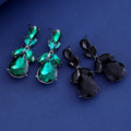 Gold Tone Silver Tone Champagne Teardrop Cluster Crystal Four Designs Metal Dangle view 4